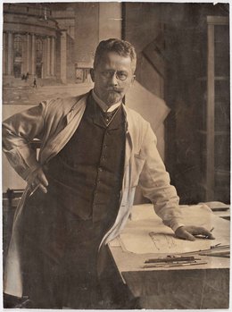 Max Littmann in seinem Atelier, ca. 1908 (Foto: Architekturmuseum TU München)